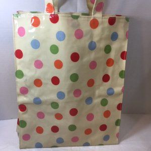 COOKSMART Spots PVC Bag, Fabric, Multi Colored Tote Shopping Bag 12"x15"
